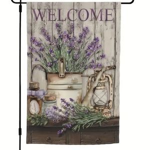 NIP Welcome 100% Polyester Silky Double Sided Garden Flag 1pc, 12” x 18”